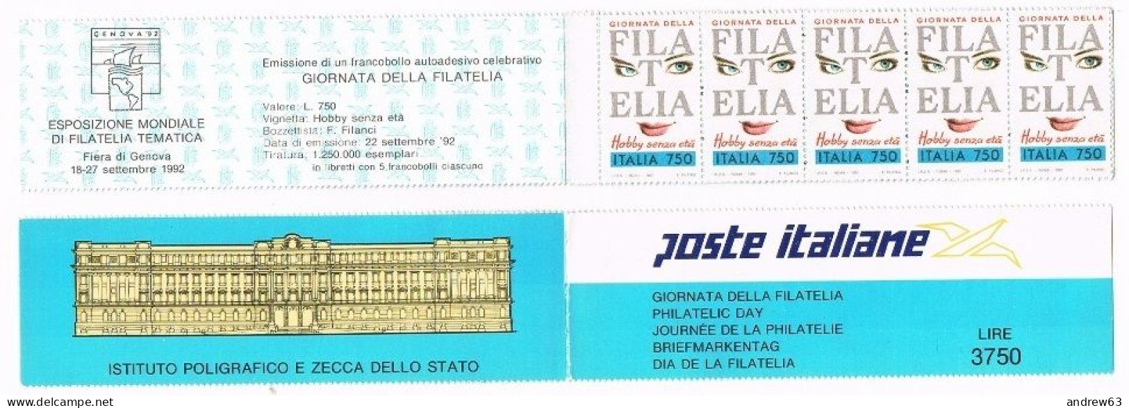 ITALIA - ITALY - ITALIE - 1992 - L13 - Giornata Della Filatelia - **MNH/VF - Libretti