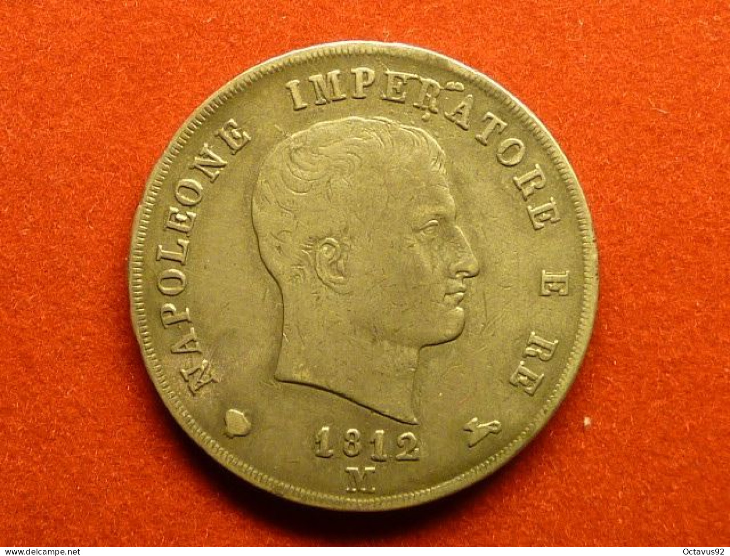 5 Lires Napoléon Empereur Et Roi D’Italie, 2ème Type, Tranche En Creux 1812 - Napoléonniennes