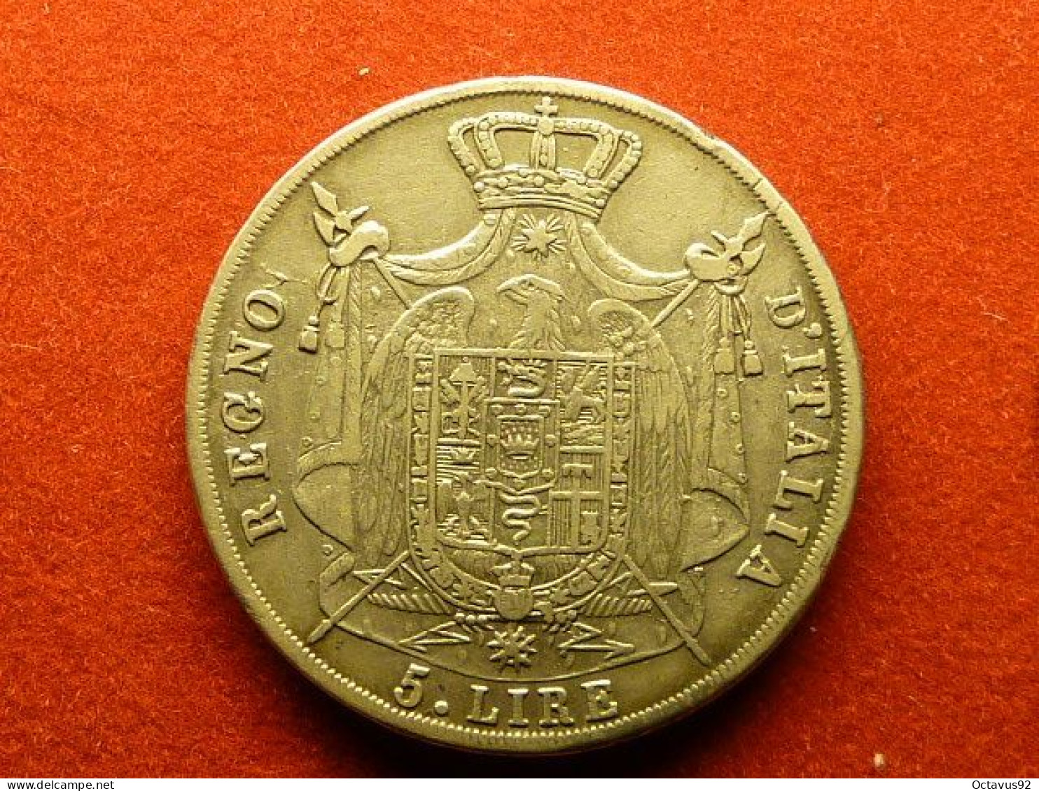 5 Lires Napoléon Empereur Et Roi D’Italie, 2ème Type, Tranche En Creux 1812 - Napoléonniennes