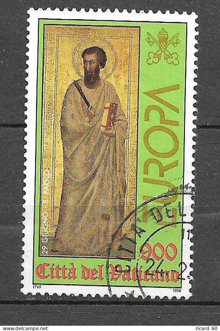 Timbres Oblitérés Du Vatican 1998, N°1105 YT, Europa, St Paul - Oblitérés