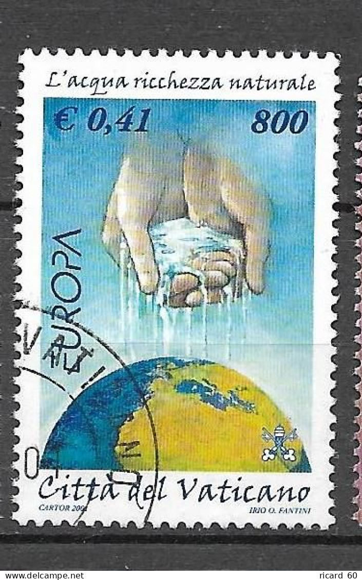 Timbres Oblitérés Du Vatican 2001, N°1230A YT, Europa, L'eau Richesse Naturelle - Used Stamps