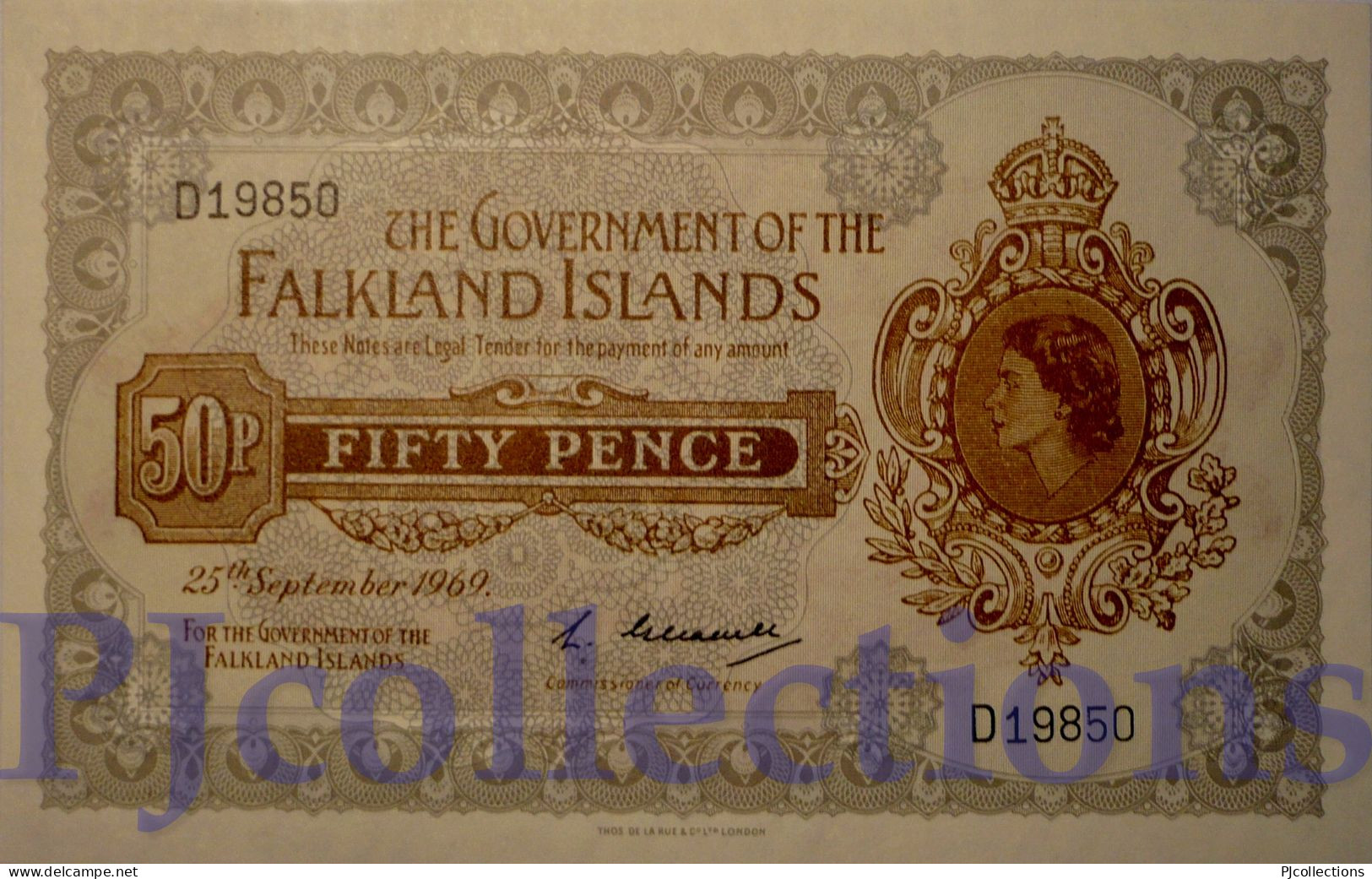 FALKLAND ISLANDS 50 PENCE 1969 PICK 10a UNC - Islas Malvinas