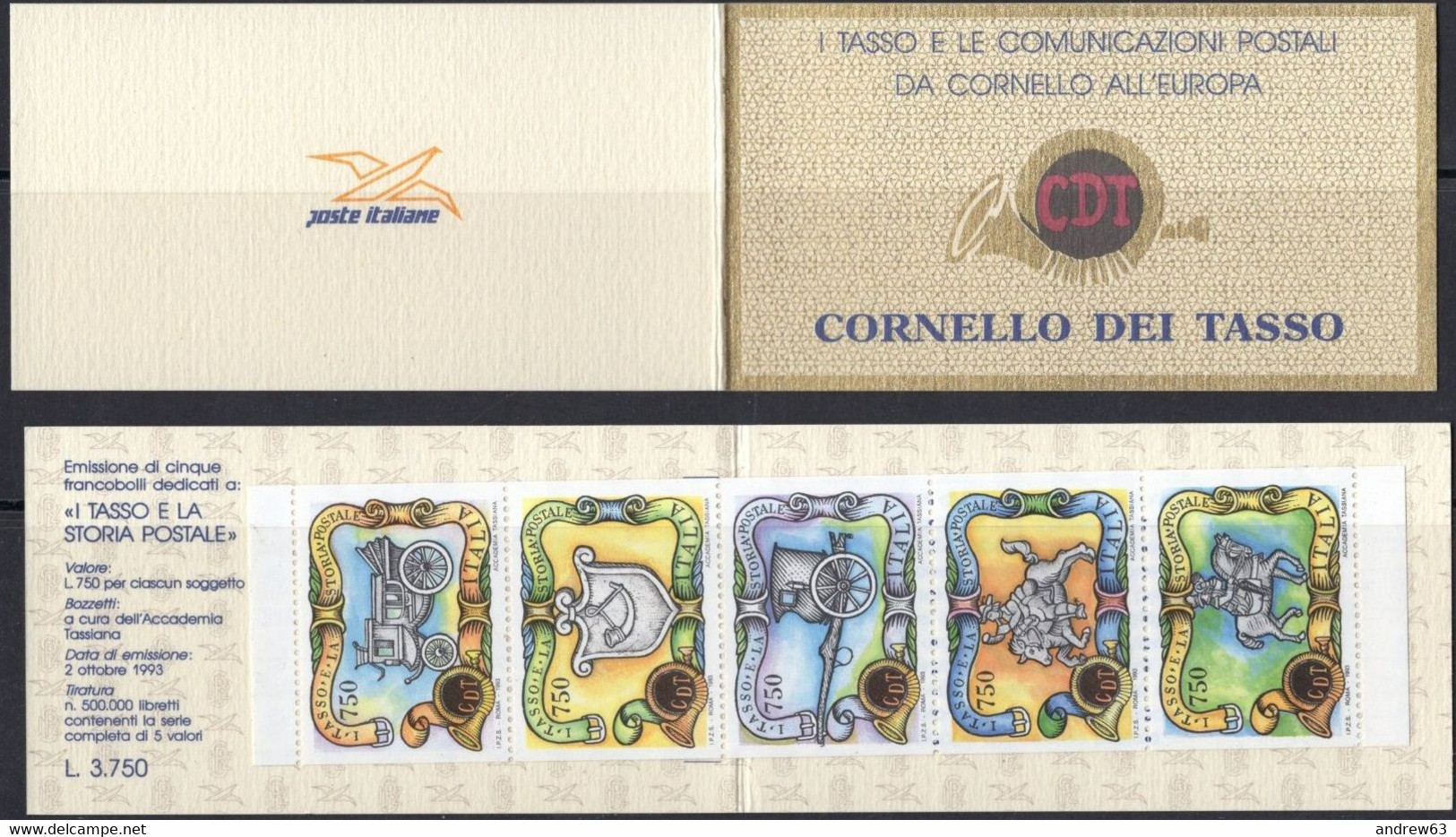 ITALIA - ITALY - ITALIE - 1993 - Cornello Dei Tasso - Libretto L14 - Nuovo - Postzegelboekjes