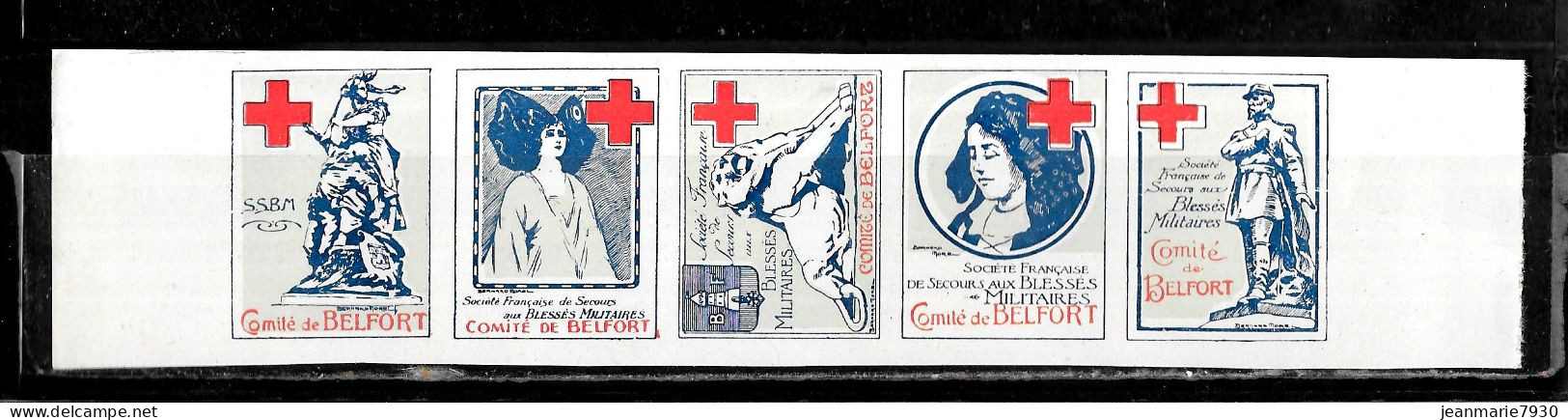 1G137 - VIGNETTE SECOURS AUX BLESSES MILITAIRE - CROIX ROUGE - COMITE DE BELFORT - Red Cross