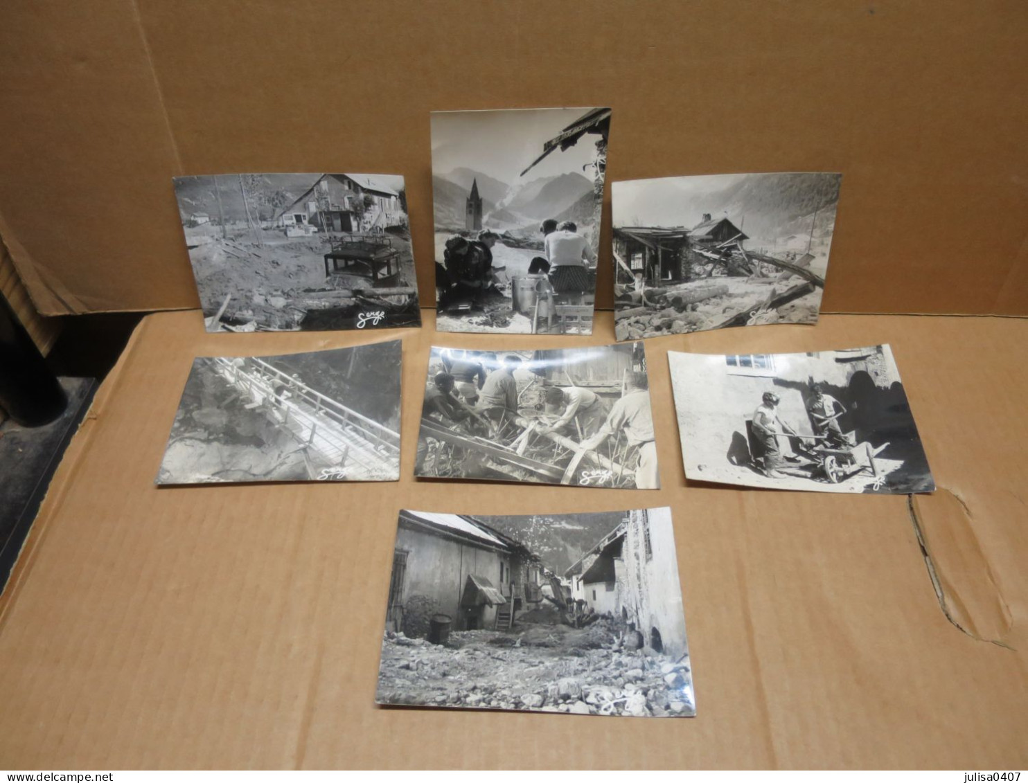 CEILLAC Et Environs (05) 7 Photographie Catastrophe Inondations Queyras 1957 - Sonstige & Ohne Zuordnung