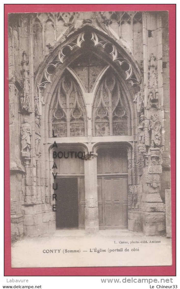 80 CONTY--L'Eglise-Portail De Coté - Conty