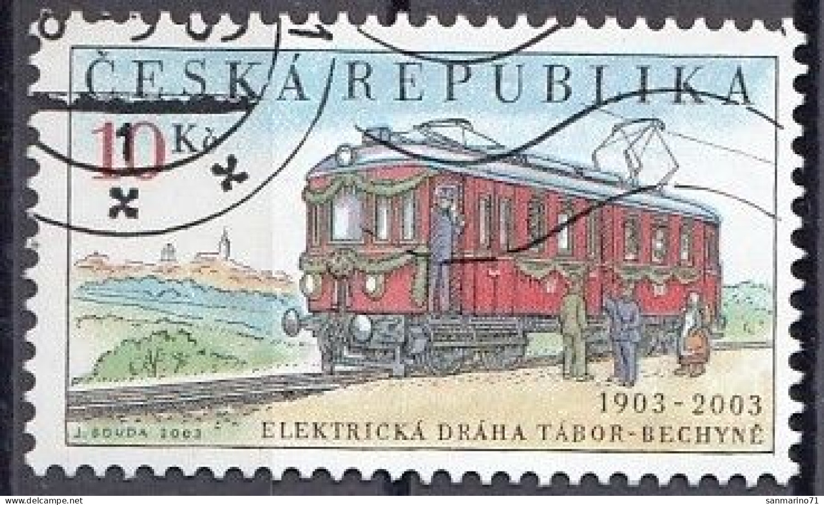 CZECH REPUBLIC 358,used,falc Hinged,trains - Usados