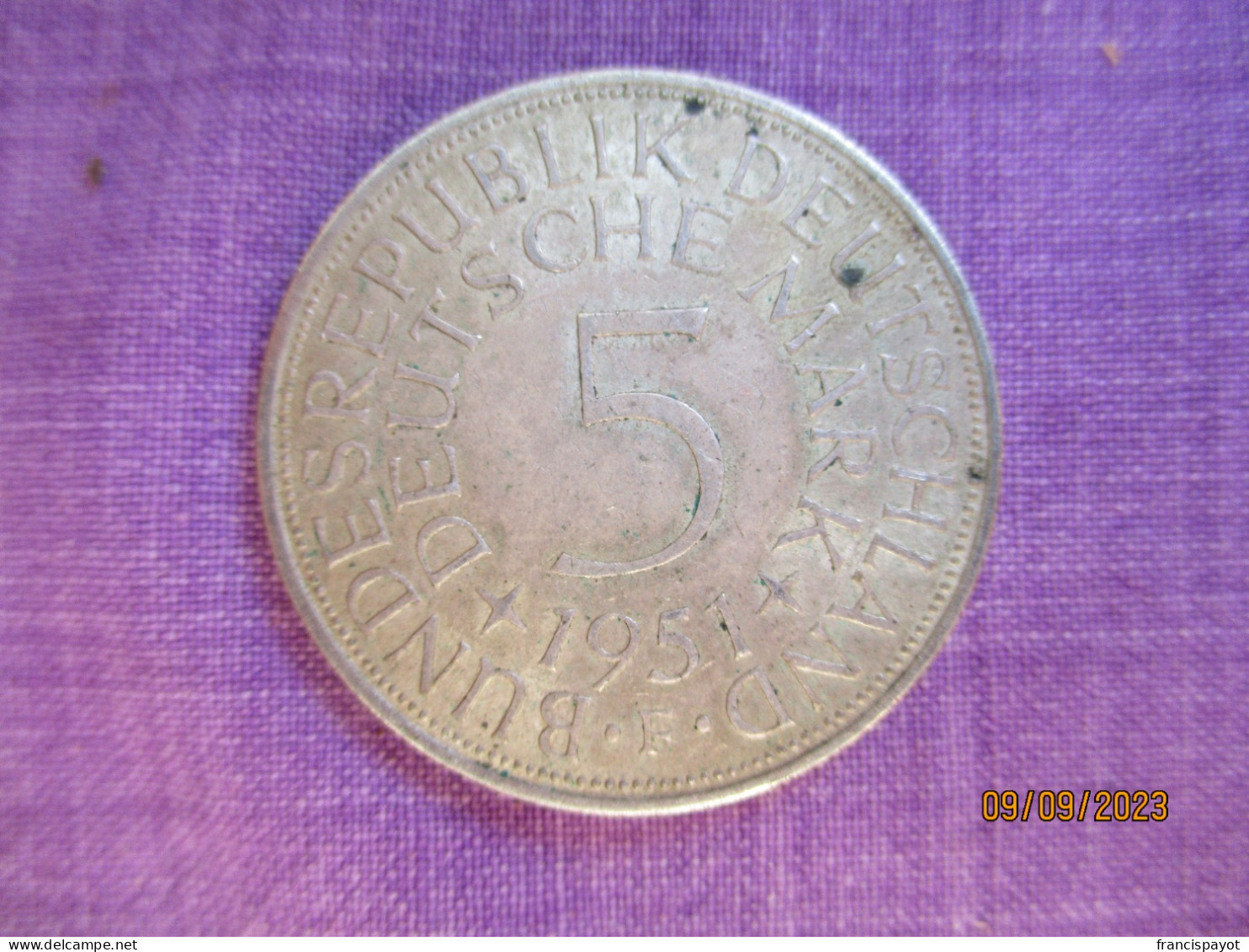 Allemagne 5 DM 1951 F (silver) - 5 Mark