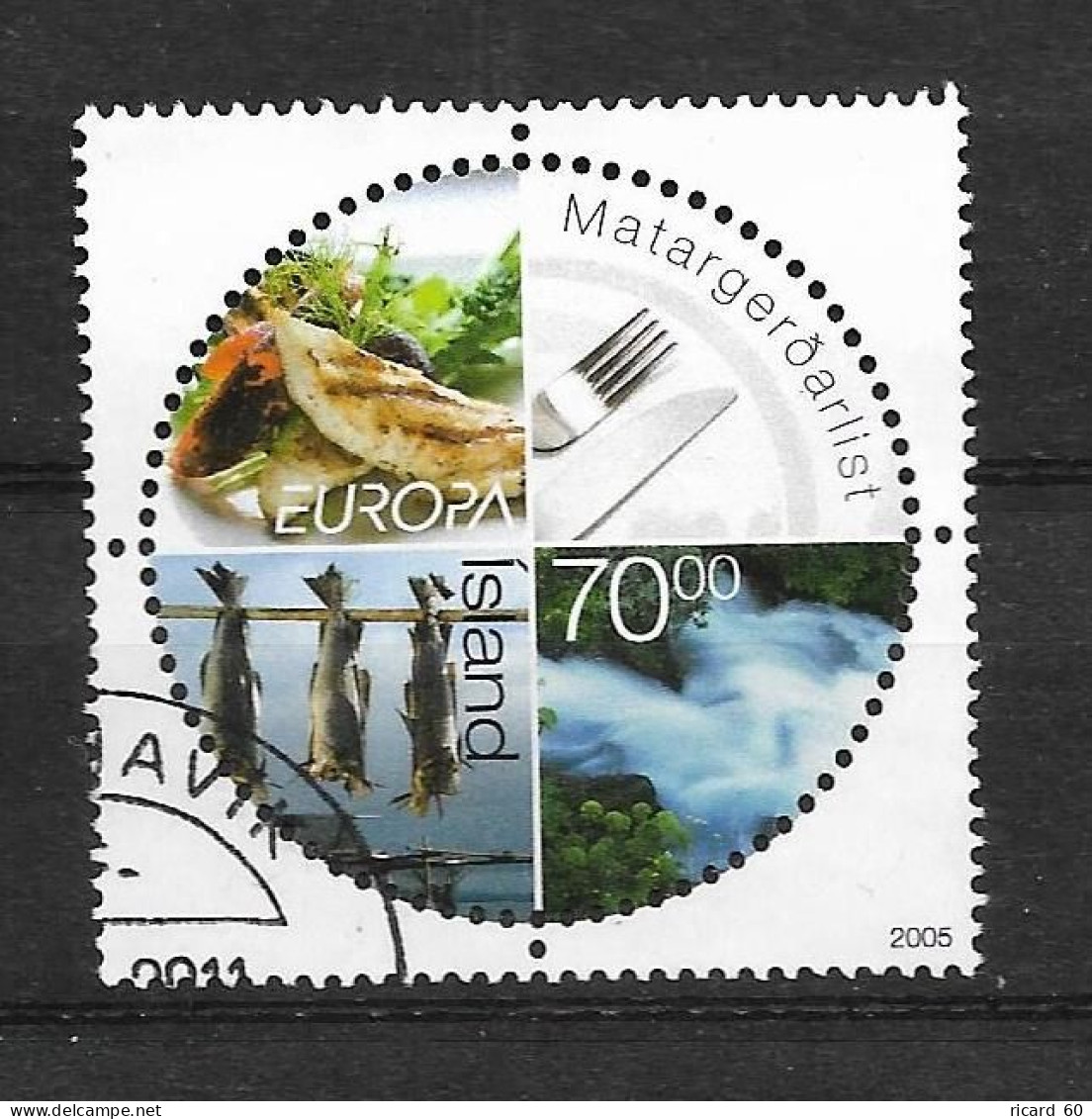 Timbres Oblitérés D'Islande, 2005, N°1031 YT,  Europa, La Gastronomie En Islande - Gebruikt