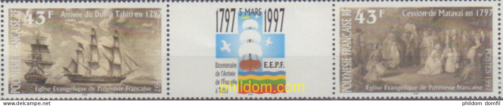 585070 MNH POLINESIA FRANCESA 1997 BICENTENARIO DE LA EVANGELIZACION DE TAHITI - Neufs