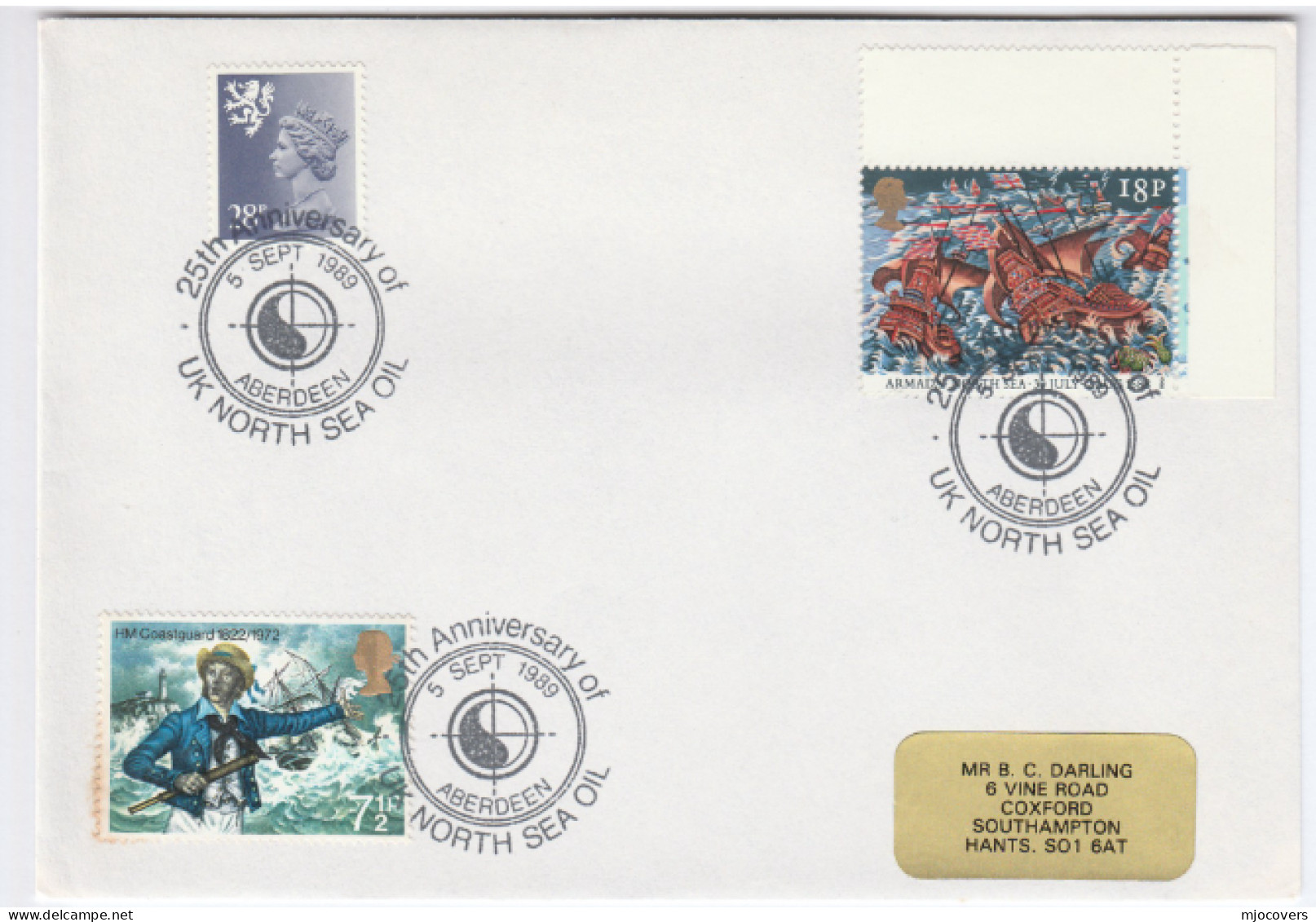 1987 NORTH SEA OIL Cover ANNIV Event Aberdeen GB Stamps Energy Petrochemicals - Aardolie