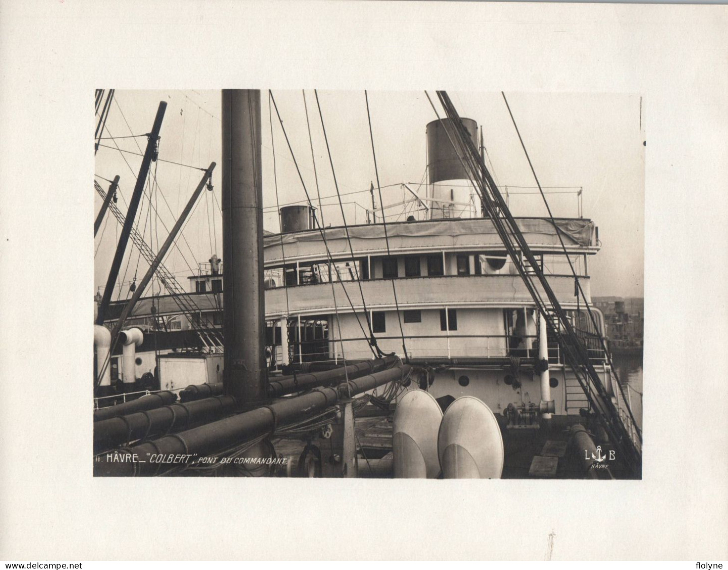 Le Havre - Photo Ancienne - Bateau Paquebot LE COLBERT - Le Pont Du Commandant - Photographie LB Hâvre - Port