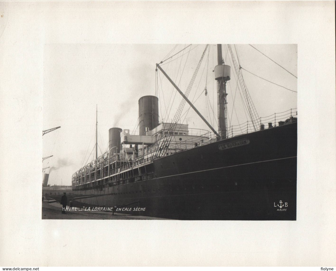 Le Havre - Photo Ancienne - Bateau Paquebot LA LORRAINE En Cale Sèche - Photographie LB Hâvre - Port