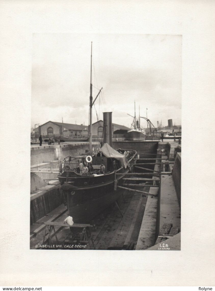Le Havre - Photo Ancienne - Bateau Vapeur ABEILLE VIII En Cale Sèche - Photographie LB Hâvre - Port