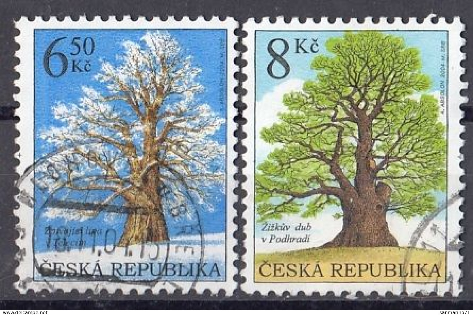 CZECH REPUBLIC 410-411,used,falc Hinged,trees - Used Stamps