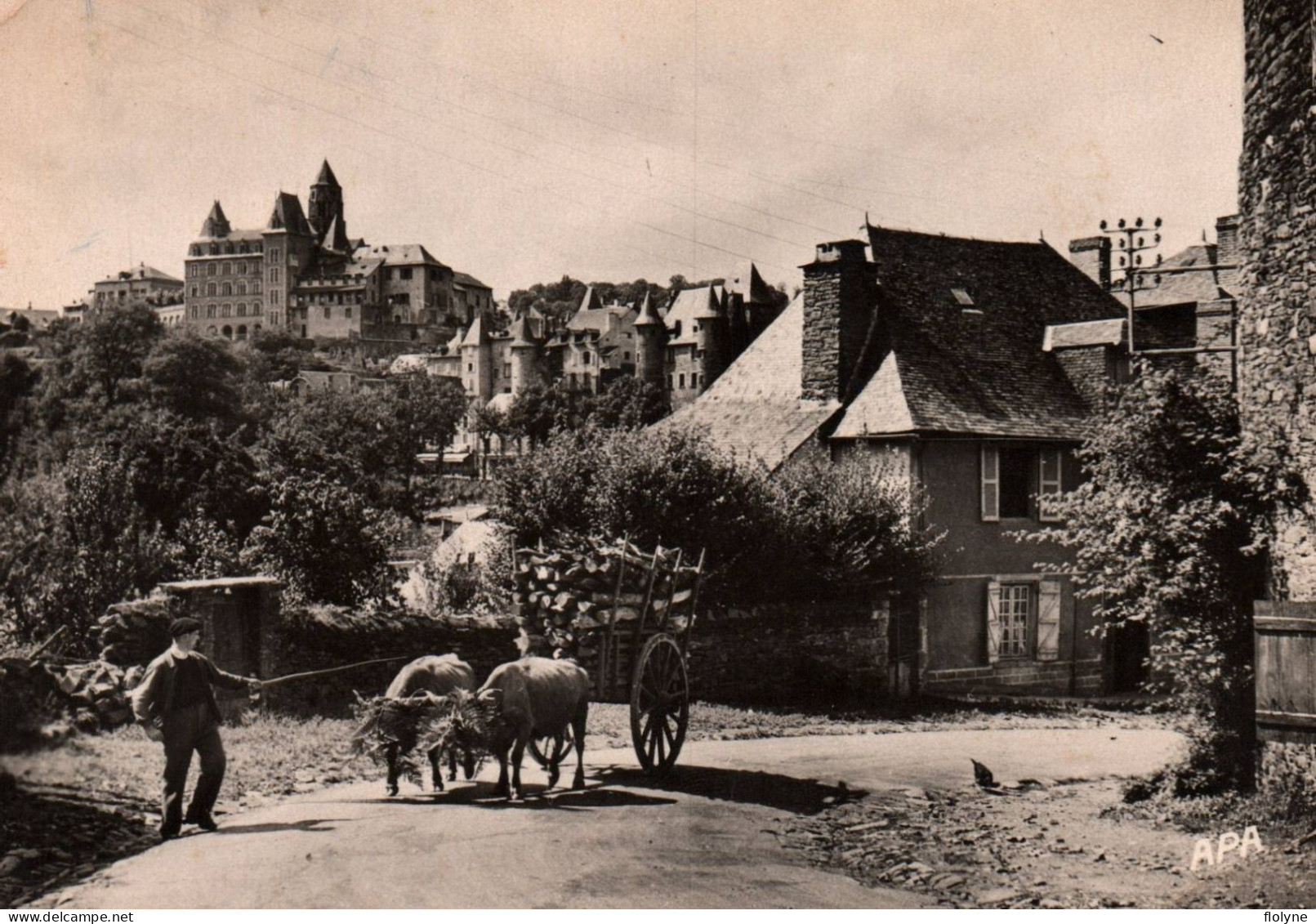 Uzerche - Route Et Le Tournant Du Pont Turgot - Attelage De Boeufs , Agriculture - Uzerche