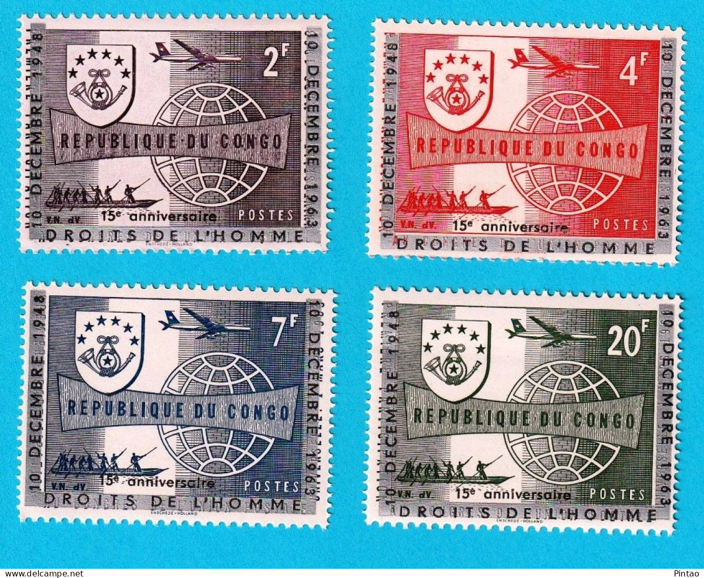 BAR8211- CONGO 1963- MNH (AVIÕES - BARCOS) - Unused Stamps
