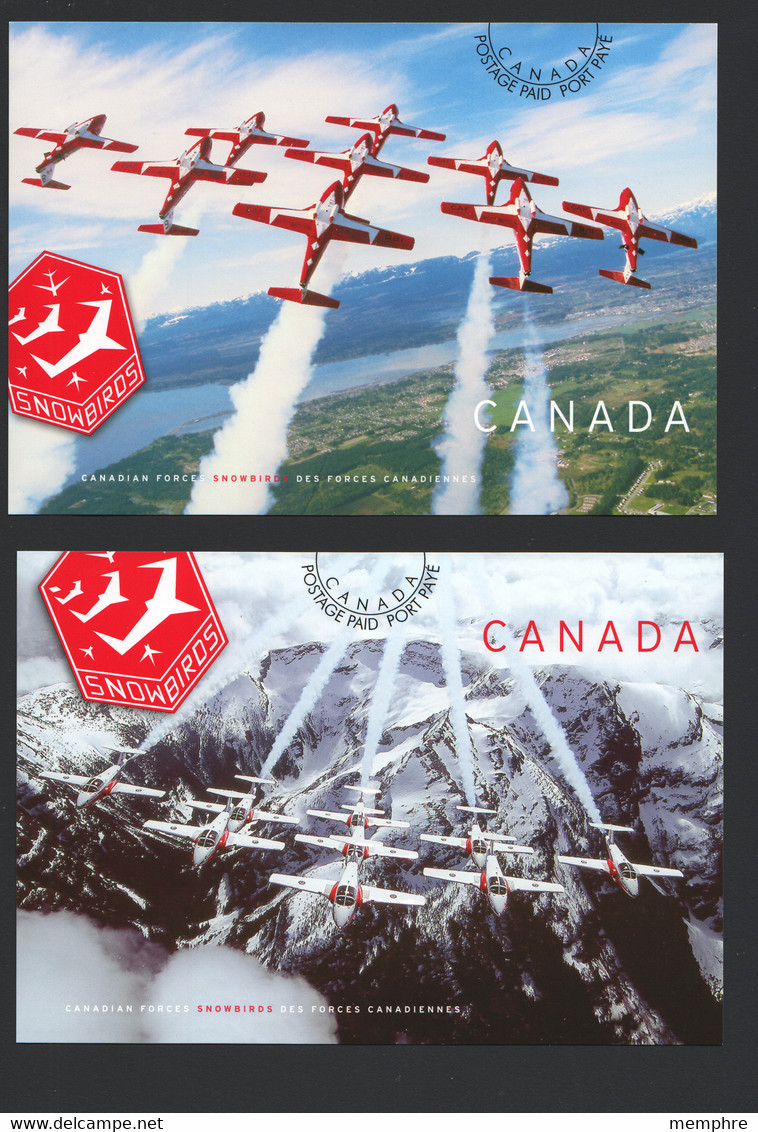 2006  Snowbirds Plane Accrobatics Team  - Set Of 2 Cards - 1953-.... Reign Of Elizabeth II