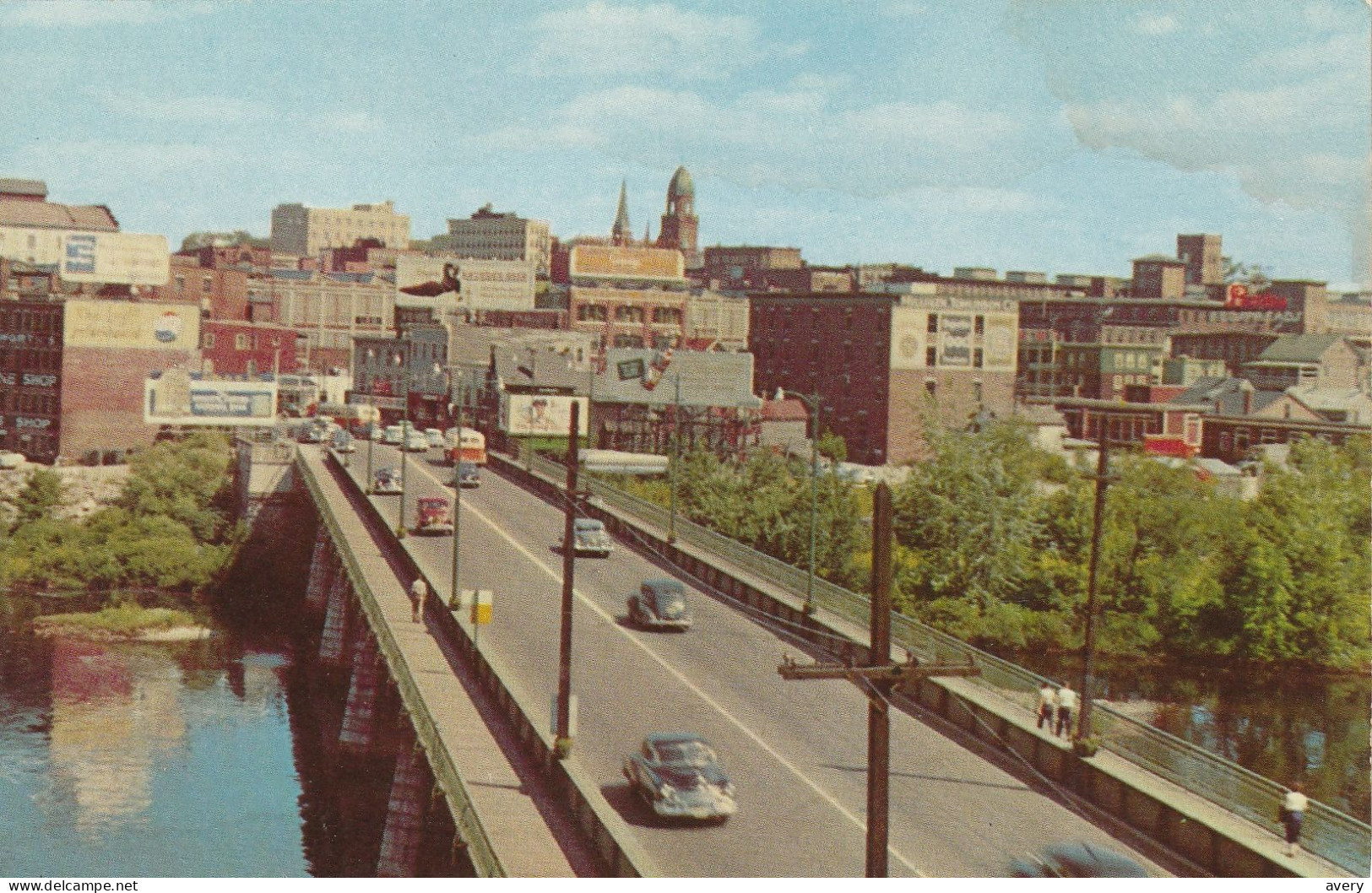 North Bridge Over Androscoggin River Lewiston And Auburn Maine - Lewiston