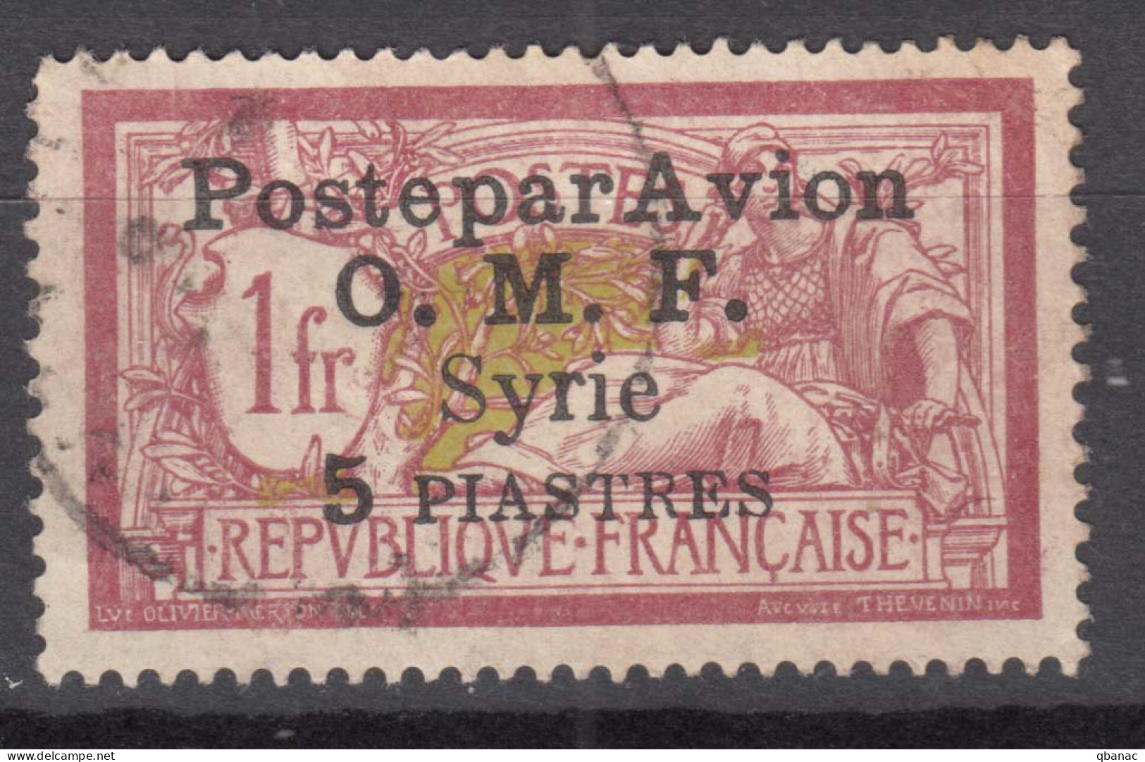 Syria Syrie 1922 Poste Aerienne Yvert#12 Used - Oblitérés