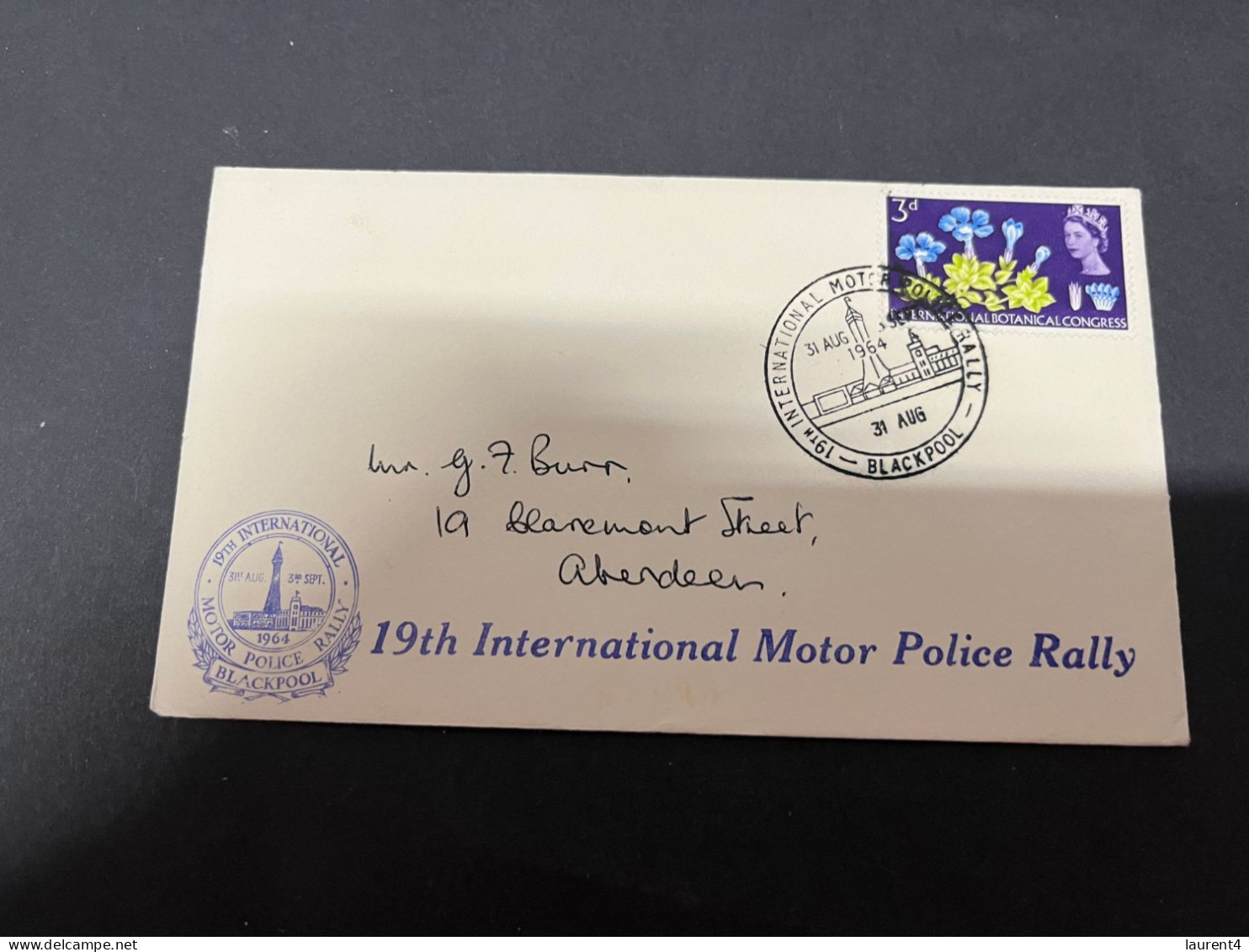 10-9-2023 (4 T 44) UK FDC Cover (1 Cover) 1964 - 19th International Motor Police Rally In Blackpool - Police - Gendarmerie