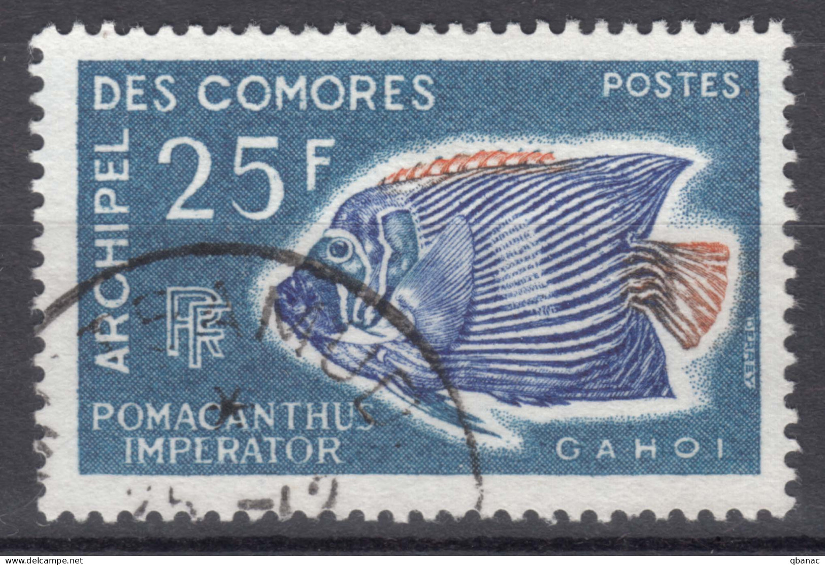 French Comores, Comoro Islands 1968 Fish Mi#89 Used - Gebruikt