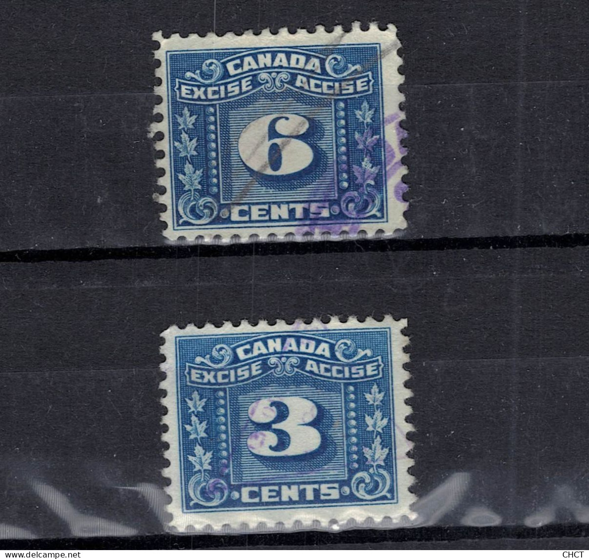 CHCT28 - 3 &6 Cents 1949 Fiscal Tax Stamps, Canada - Fiscale Zegels