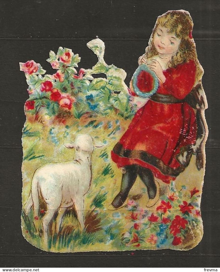 Découpis Gaufré Jeune Bergere Année 1900 - Kinder