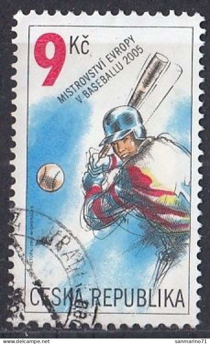 CZECH REPUBLIC 442,used,falc Hinged,baseball - Usados