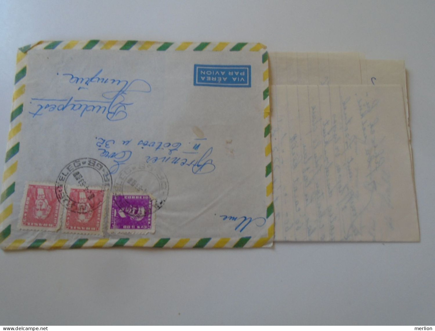 D197971  Brasil Brazil  - Cover 1963 Rio De Janeiro  Sent   To Budapest Eva Brenner -with Content - Cartas & Documentos