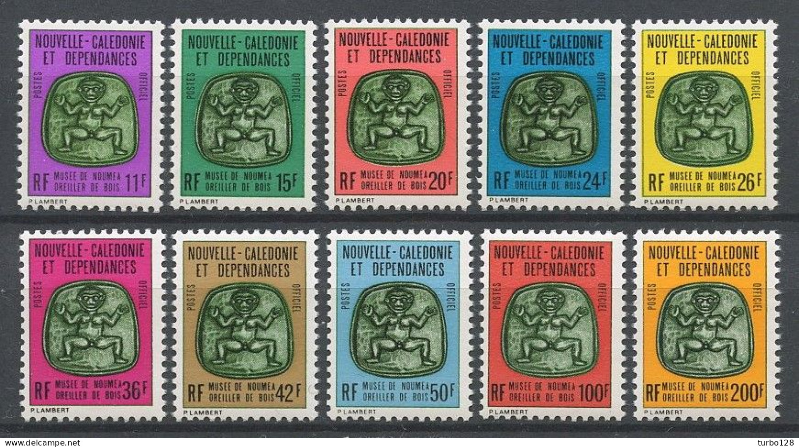 CALEDONIE 1976 Service N° 21/30 ** Neufs MNH Superbes C 20 € Oreiller De Bois Musée De Nouméa - Dienstzegels