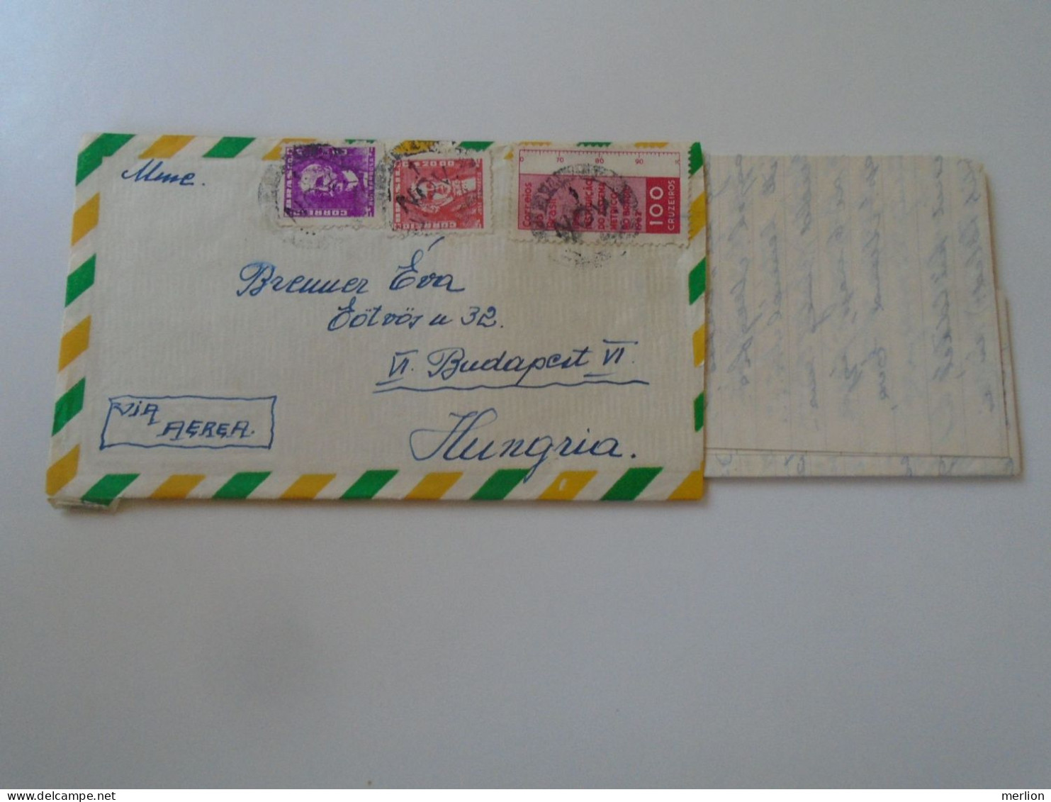 D197975 Brasil Brazil  Cover 1963 Rio De Janeiro Dr. Jean Mesterhazy -sent To Budapest Eva Brenner  With Content - Storia Postale