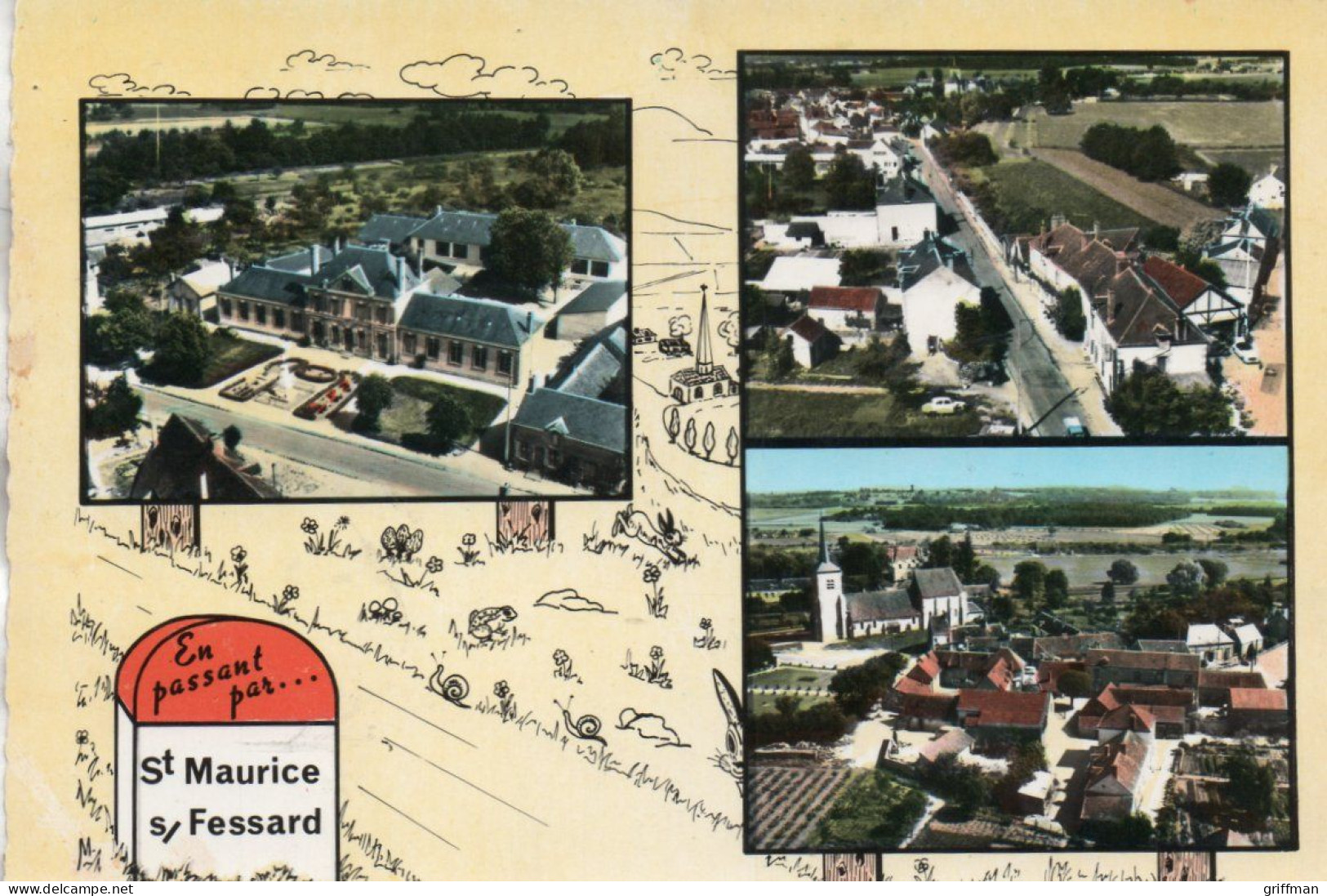 SAINT MAURICE SUR FESSARD VUE GENERALES AERIENNES CPSM 10X15 TBE - Ouzouer Sur Loire