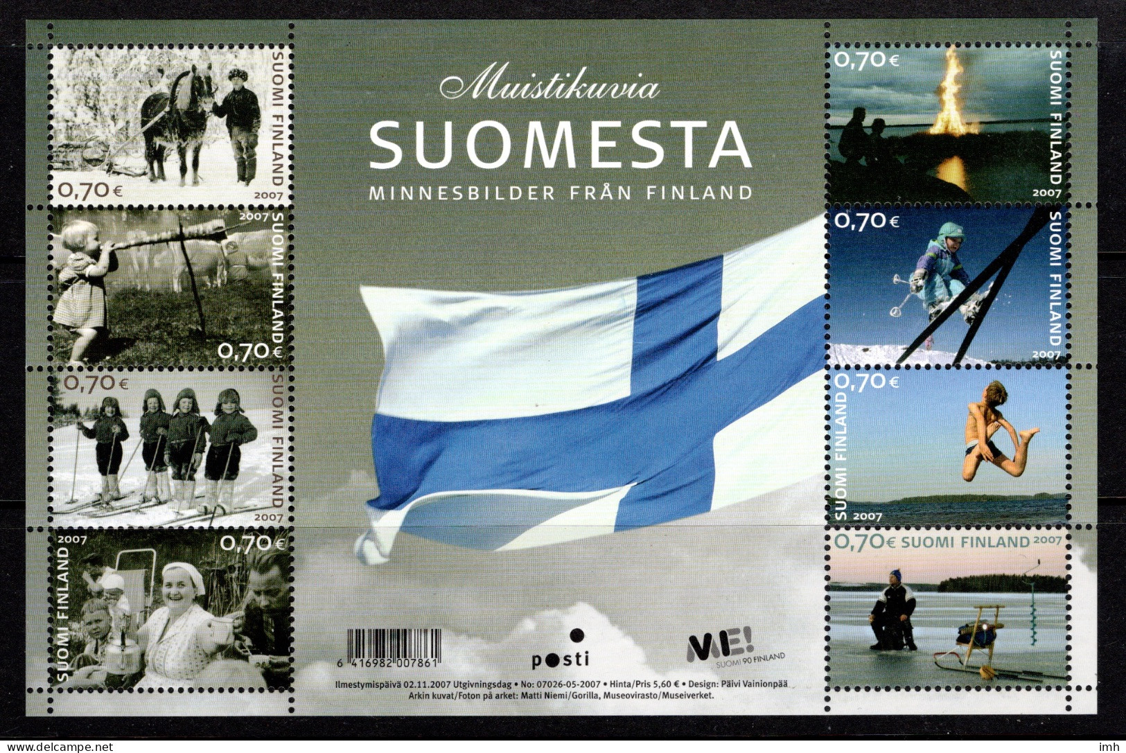 2007 Finland, Independence, 90th Anniversary Miniature Sheet Photographs MUH - Blokken & Velletjes