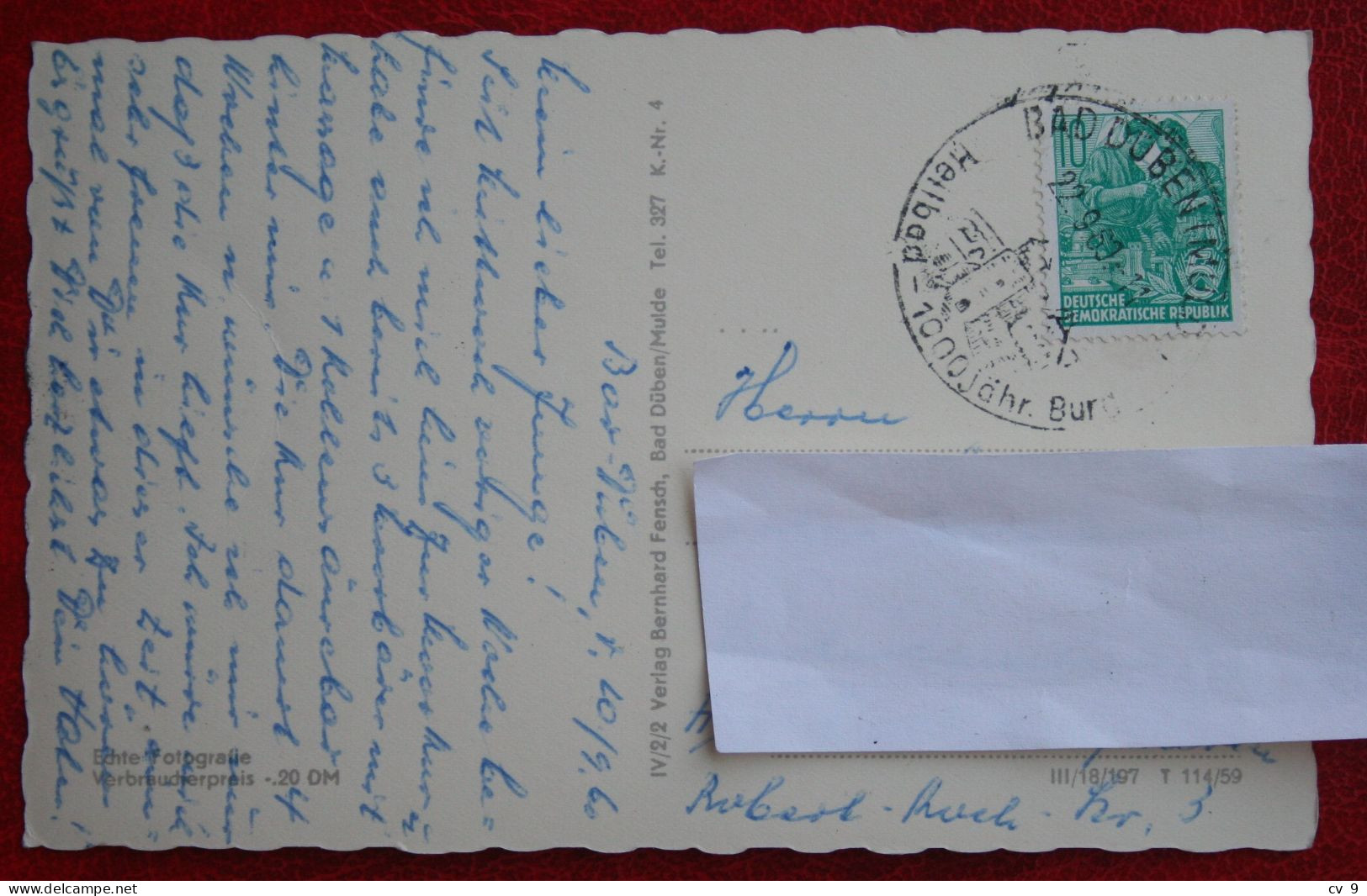 AK Bad Duben Mulde Heilbad Verlag Bernhard Fensch Deutschland DDR Gelaufen Used Postcard B13 - Bad Dueben