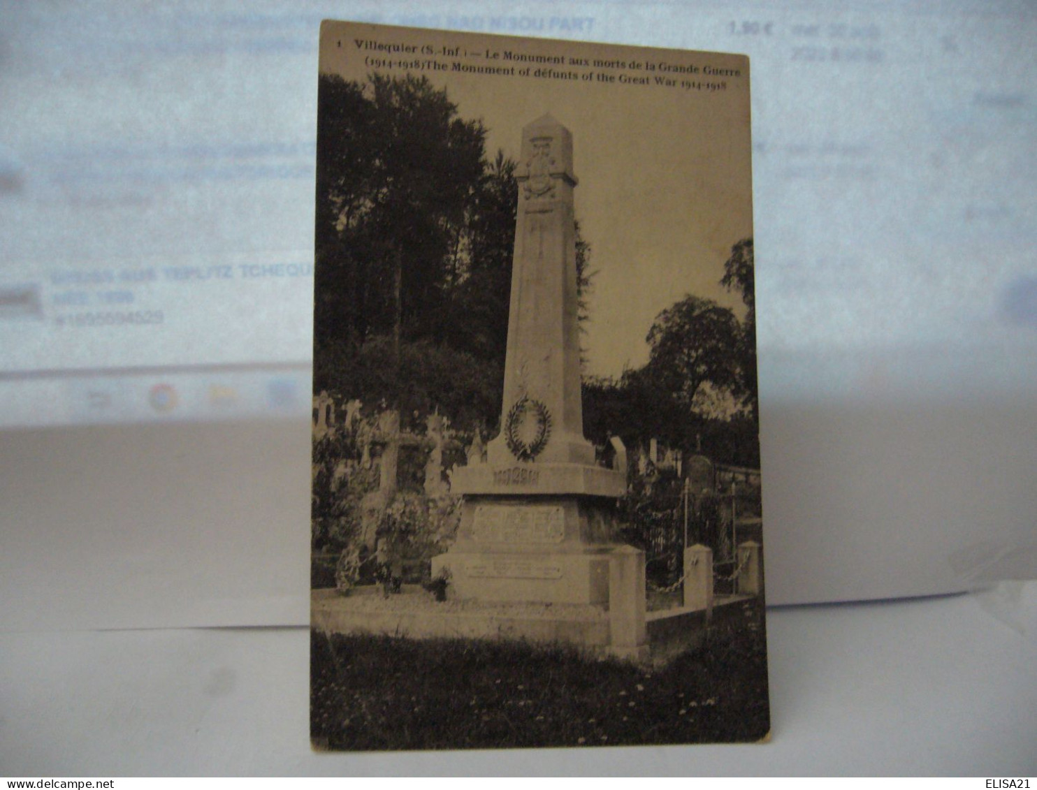 VILLEQUIER  76 SEINE MARITIME LE MONUMENT AUX MORTS DE LA GRANDE GUERRE 1914 /1918 CPA - Villequier