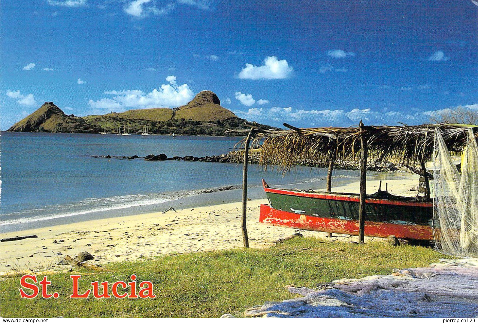 Sainte Lucie - L'Ile Aux Pigeons Vue Du Village De Pêcheurs De Gros Islet - Santa Lucia