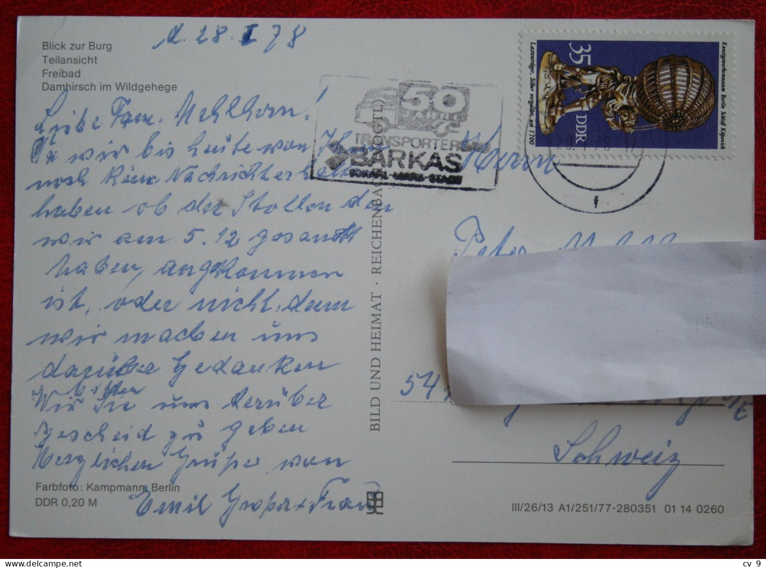 AK Karl Marx Stadt Naherholungsgebiet Oberrabenstein Bild Und Heimat Deutschland DDR Gelaufen Used Postcard A69 - Chemnitz (Karl-Marx-Stadt 1953-1990)