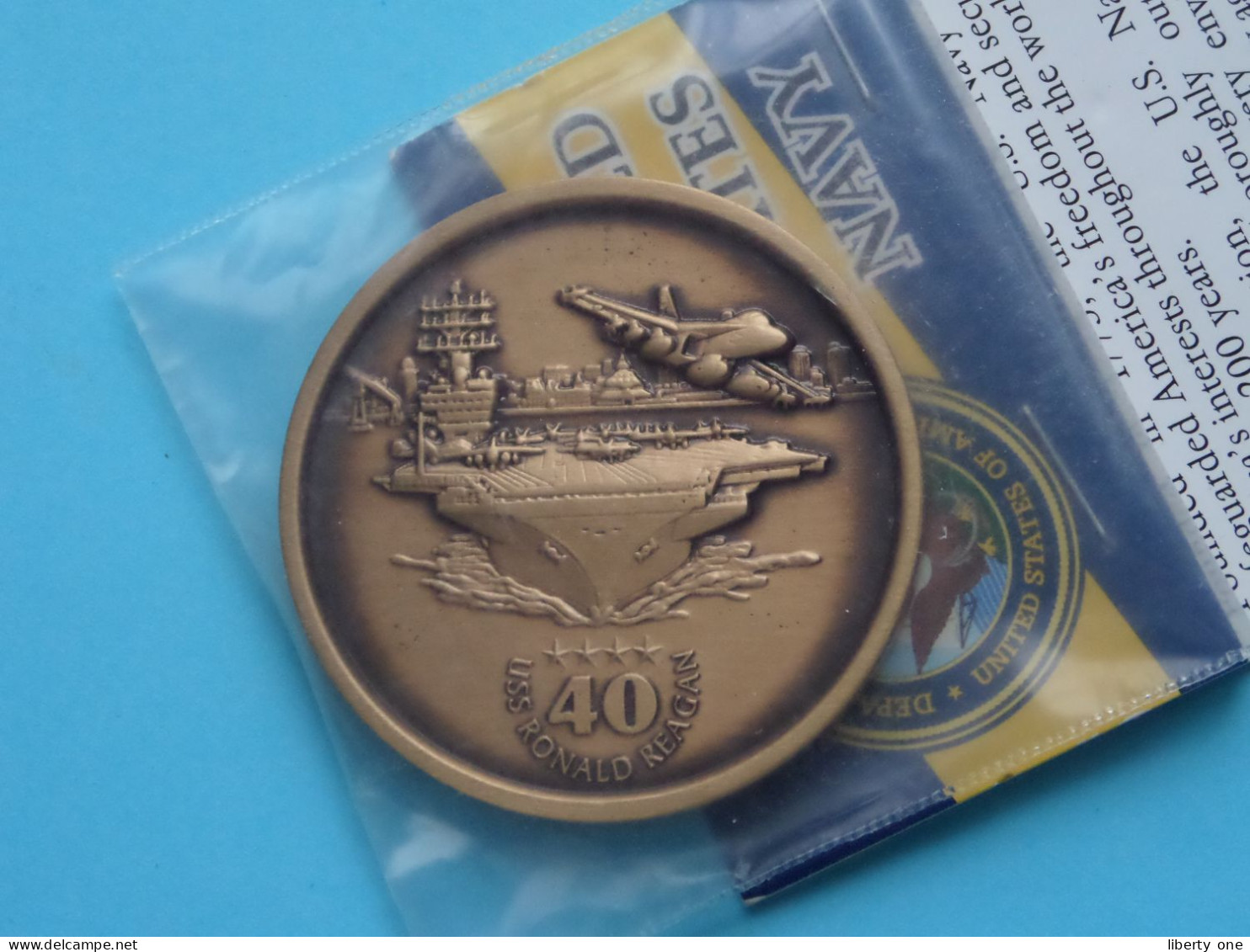 United States Navy - CVN76 " USS RONALD REAGAN " ( UNC > See SCANS ) 47 Mm. : +/- 60 Gr. ( NWT Mint Auburn WA )! - Monedas Elongadas (elongated Coins)