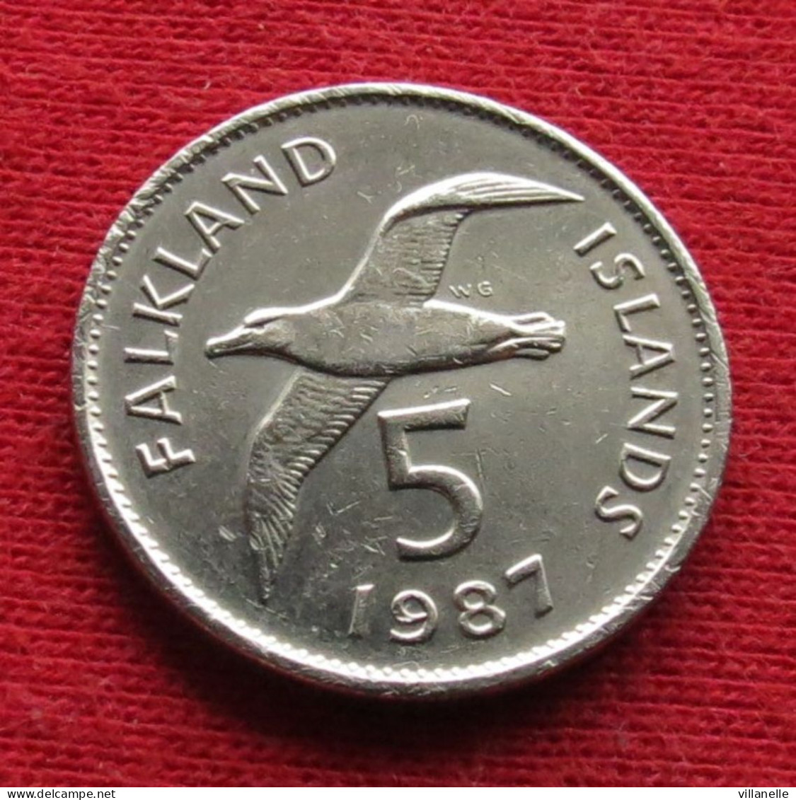 Falkland  Islands 5 Pence 1987 KM# 4.1 Lt 1449 *V1T Bird Malvinas Malwinen - Malvinas