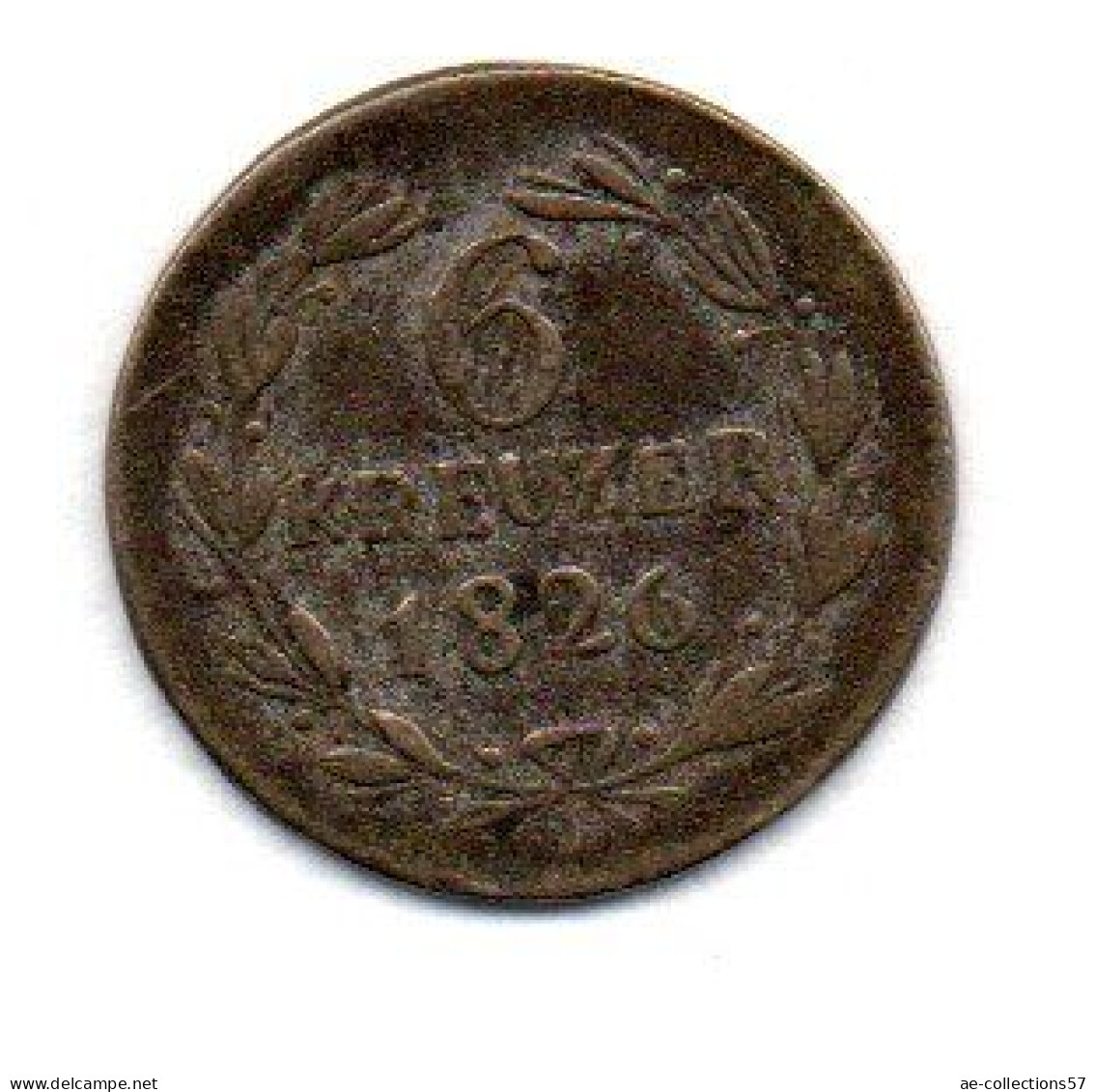 MA  27197  //    Nassau  //   6 Kreuzer 1826   //    TB+ - Small Coins & Other Subdivisions