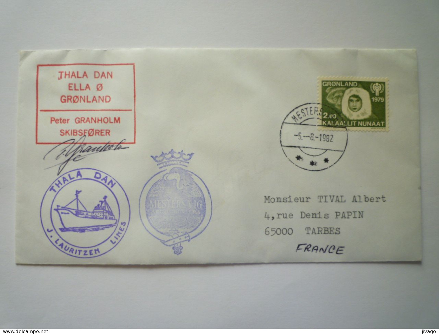 2023 - 1929  ANTARCTIQUE  :  LETTRE Au Départ Du GROENLAND  1982   XXX - Other & Unclassified