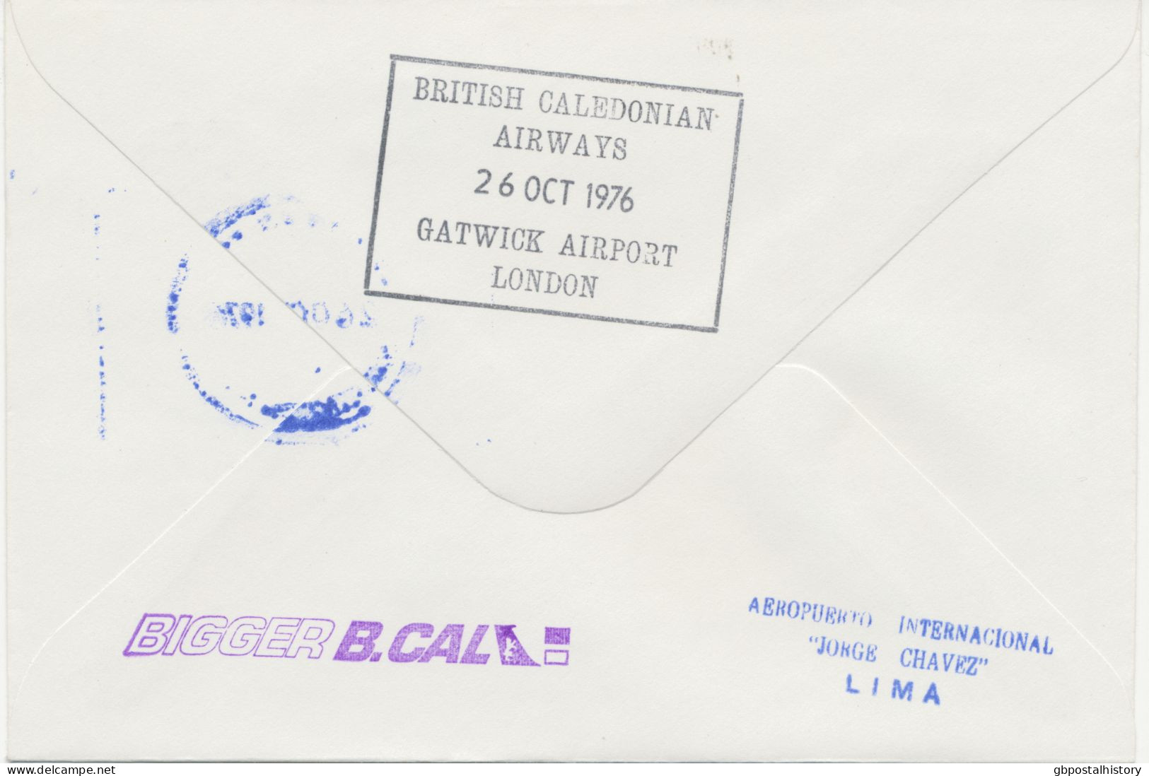 GB 1976 First Flight British Caledonian Airways (BCAL - Existed From 1970 To 1988) With Boeing 707-365 LONDON - LIMA - Briefe U. Dokumente