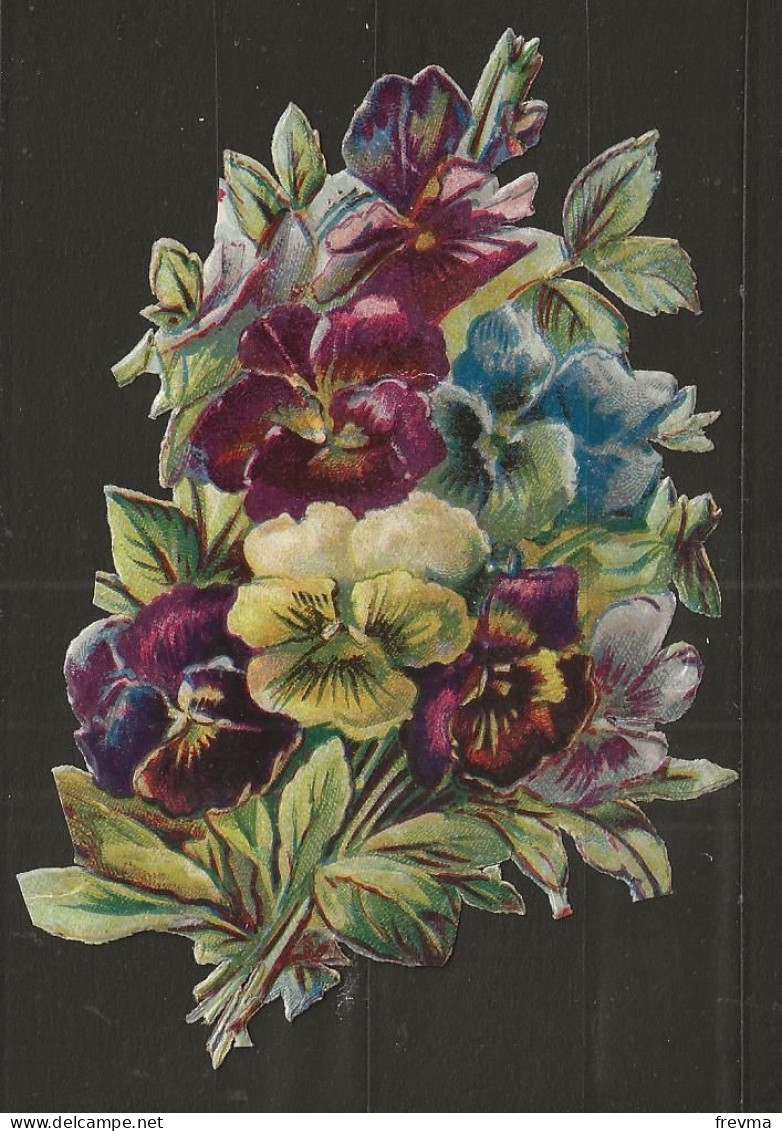 Découpis Gaufrée Bouquet De Fleurs Année 1900 - Flowers