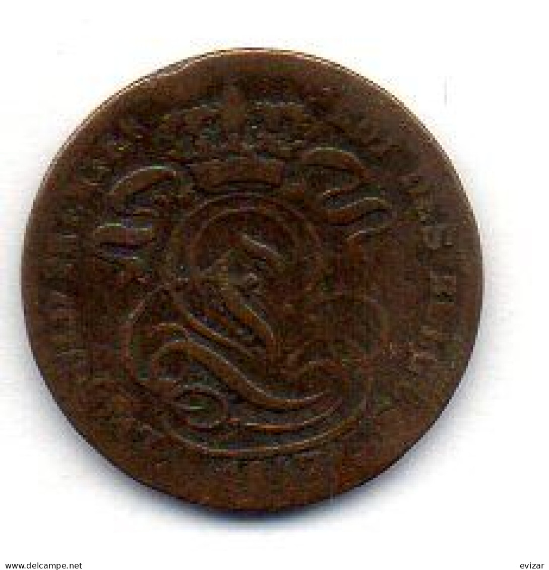 BELGIUM, 1 Centime, Copper, Year 1847, KM # 1.2 - 1 Cent