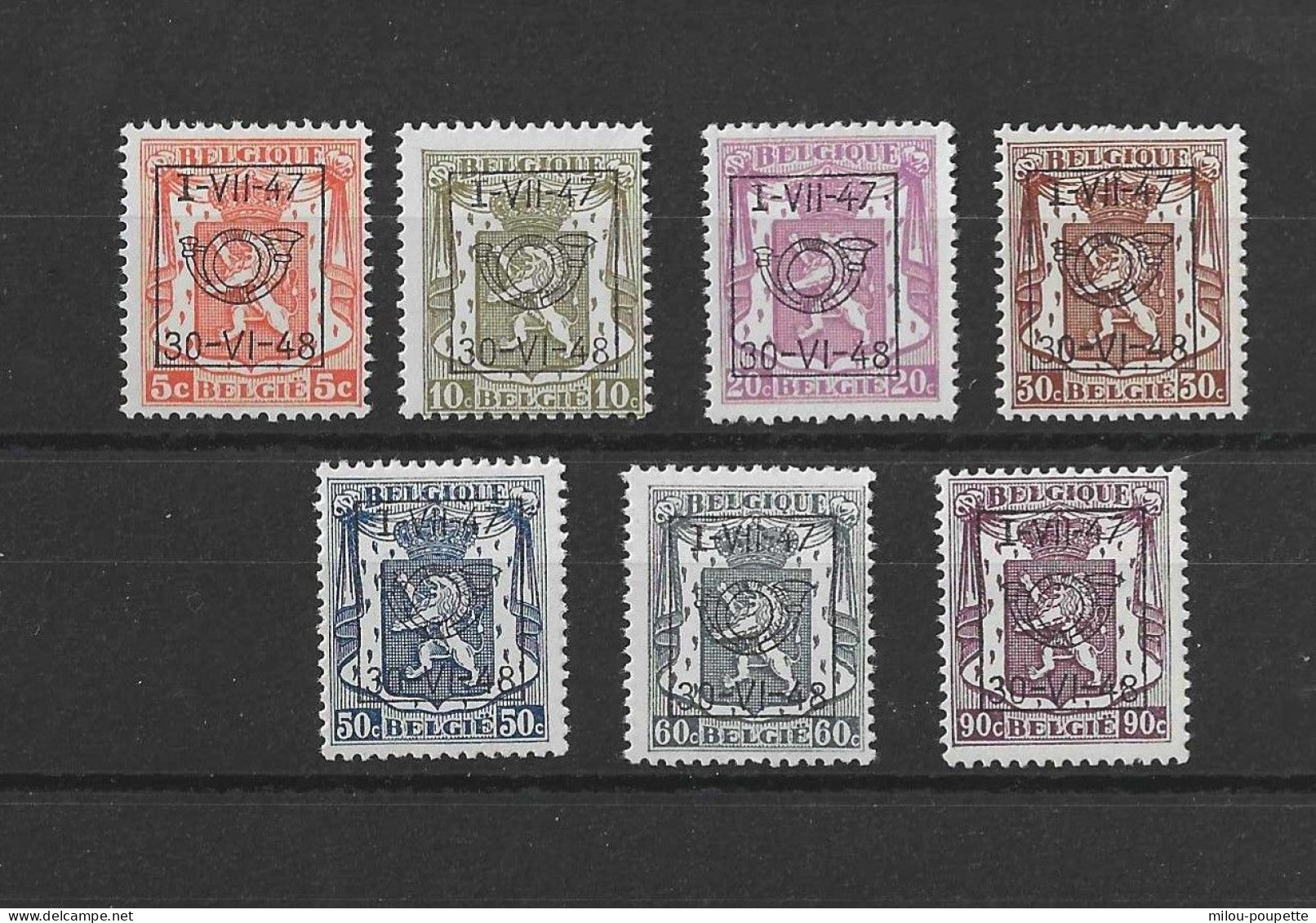 TIMBRES BELGIQUE Préoblitérés  PRE 567/573XX - Tipo 1936-51 (Sigillo Piccolo)