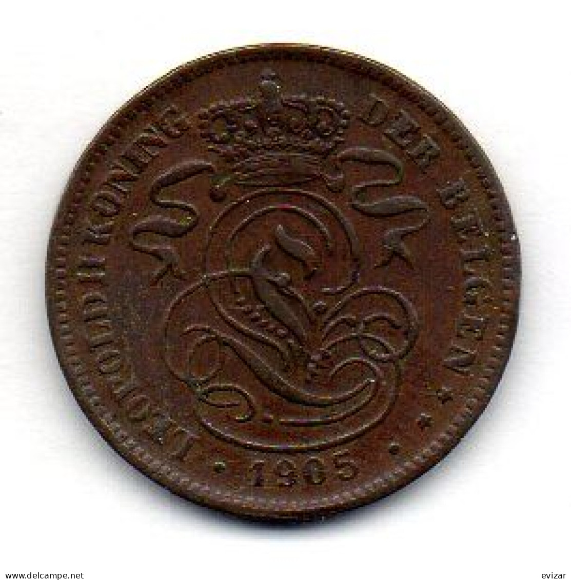 BELGIUM, 2 Centimes, Copper, Year 1905, KM # 36, Dutch Legend - 2 Cents