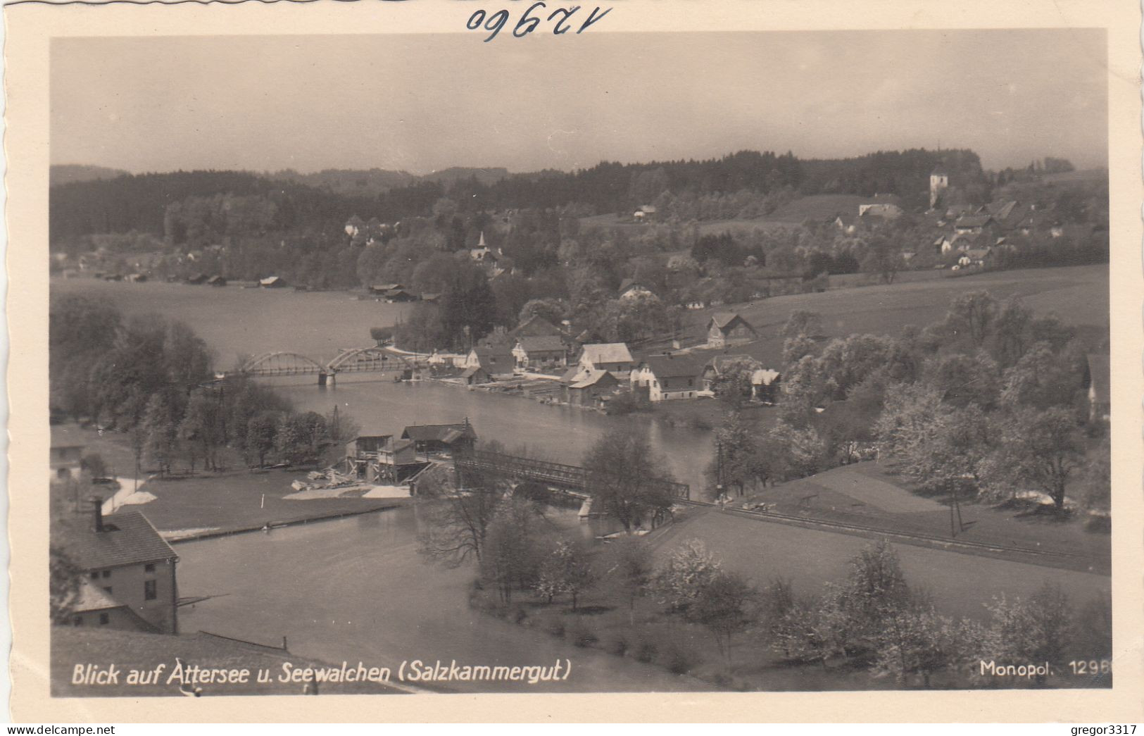 D4534) Blick Auf ATTERSEE Und SEEWALCHEN - Salzkammergut  - Sehr Schöne Alte FOTO AK Mit Brücken U. Häusern - Attersee-Orte