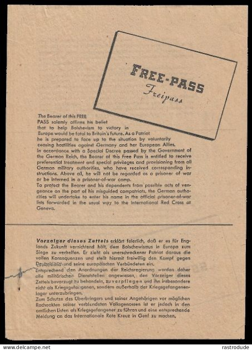 1944-45 GERMAN PROPAGANDA LEAFLET - JERRY’S FRONT RADIO - Documenti