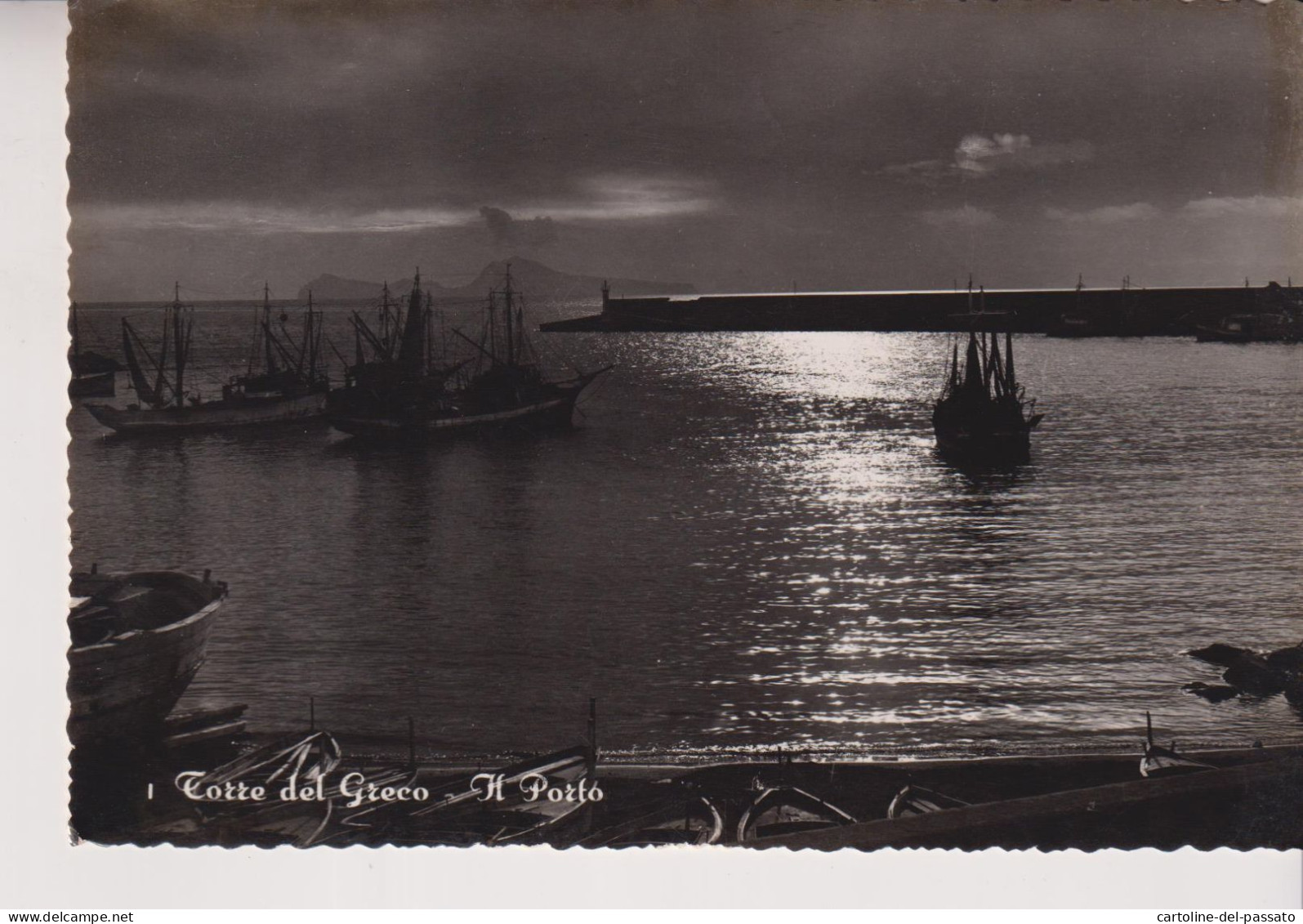 TORRE DEL GRECO  NAPOLI  IL PORTO NIGHT  VG  1954 - Torre Del Greco